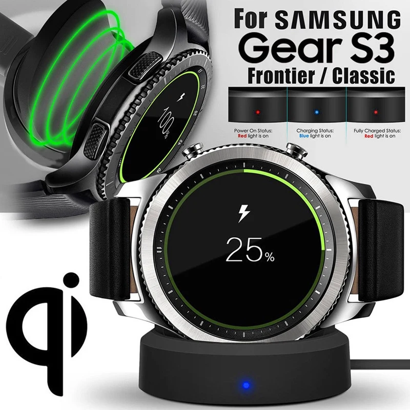 Bezdrôtové nabíjacie nabíjacie nabíjačka Cradle pre SAMSUNG Gear S3 Smart Watch