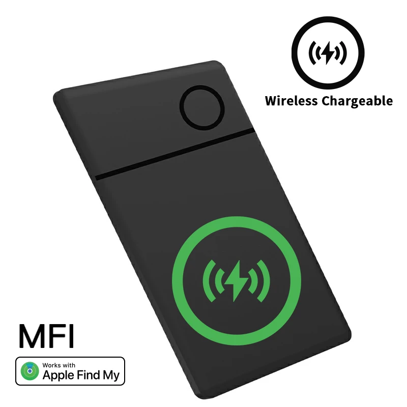 Bezdrôtové nabíjateľné sledovače inteligentných kariet pracujú s Apple Find My App Back Cover ICard Tag pre iPhone Airtag ID Finder