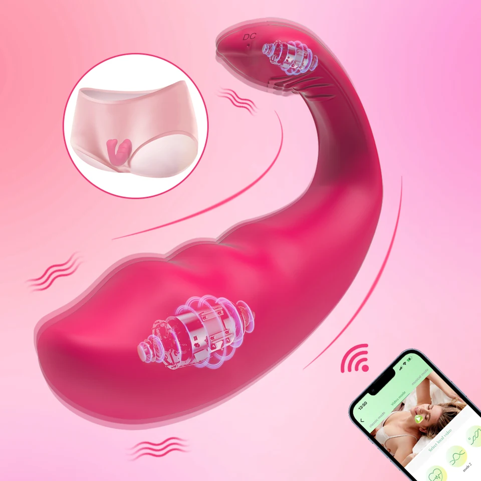 Bezdrôtové ovládanie aplikácie Bluetooth Dildo Vibrator for Women Clitoris G Spot Massager Noste vibračné vaječné nohavičky sexuálne hračky pre dospelých