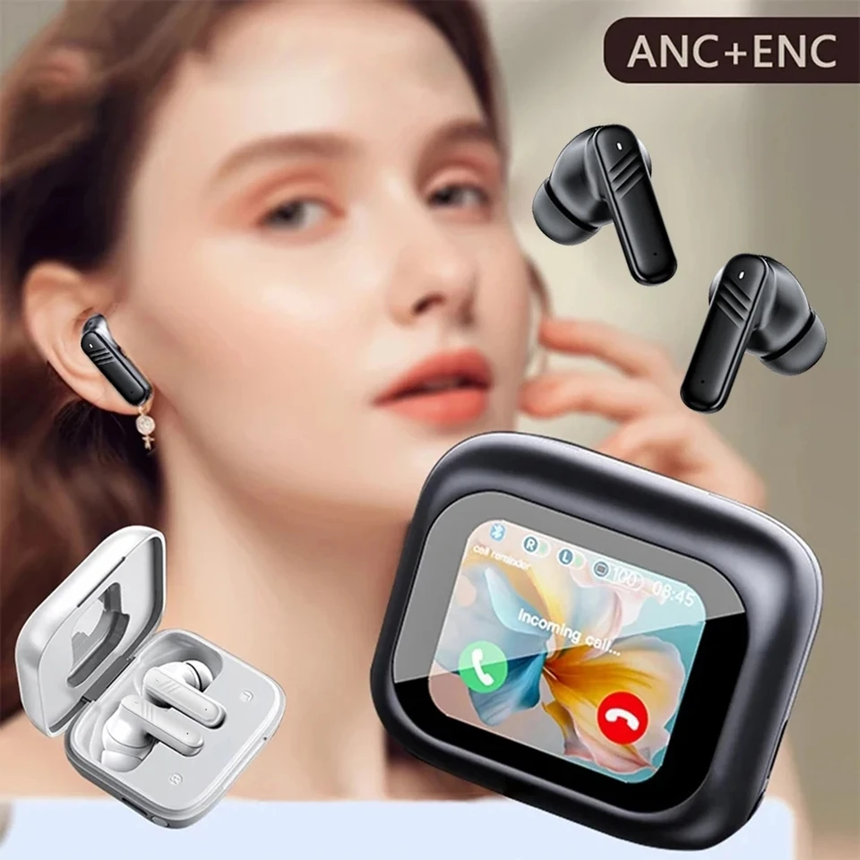 Bezdrôtové slúchadlá Bluetooth Color Touch Screen ANC+ENC-Canceling-Urca Suars s displejom pre BlackView A80S OPPO A79