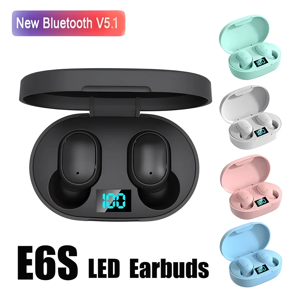 Bezdrôtové slúchadlá E6S TWS Bluetooth slúchadlá 5.0 stereofónne slúchadlá slúchadlá s mikrofónom pre iPhone xiaomi
