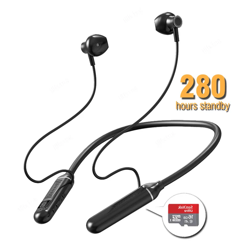 Bezdrôtové slúchadlá na krk Bluetooth slúchadlá 500 hodín dlhá batéria s mikrofónmi Aurikulares Sport Headset pre TF kartu
