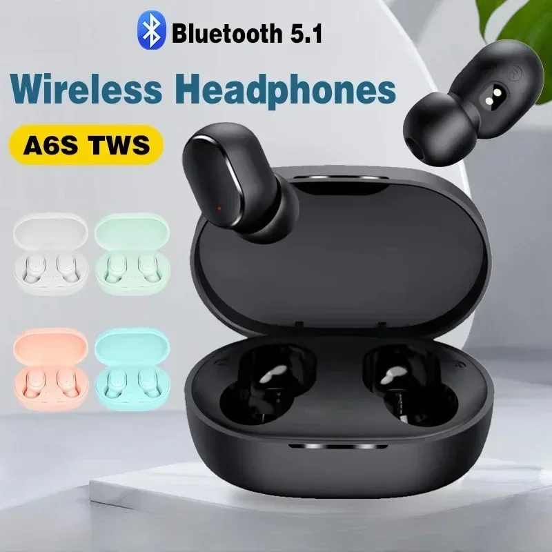 Bezdrôtové slúchadlá TWS A6S Fone Bluetooth Serchone Mini slúchadlá s mikrofónom nabíjacie boxy Sports Gaming Headset pre Xiaomi