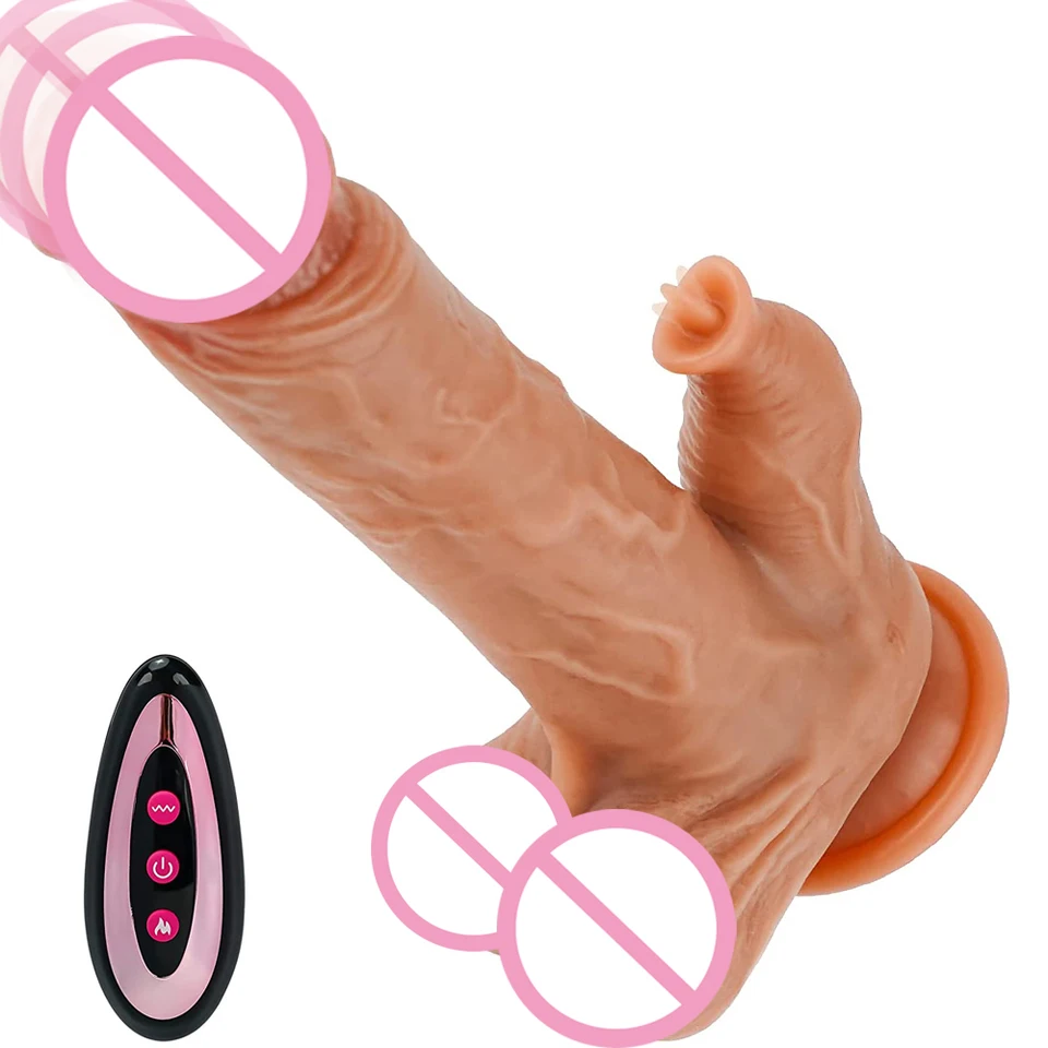 Bezdrôtové teleskopické vibrátor Realistické dildo ženské masturbácie sacie šálku vykurovací penis diaľkové ovládanie péro pre ženy sexuálne hračky