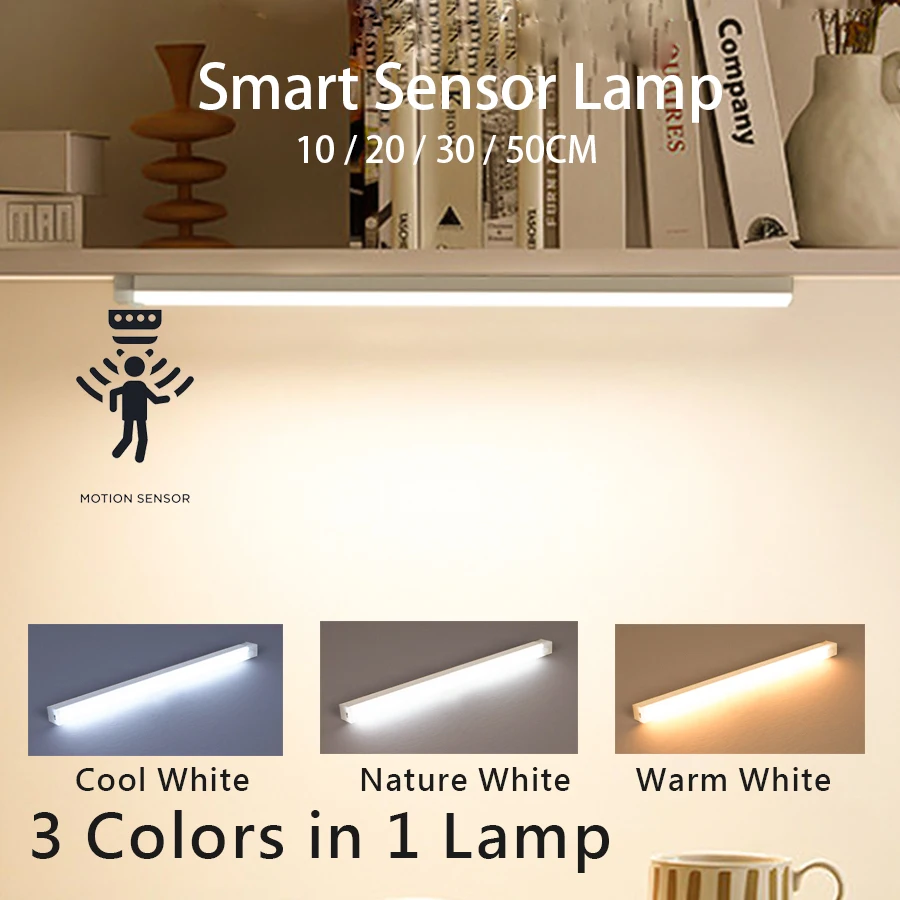 Bezdrôtové USB Type C Nabíjateľný snímač snímača LED tlače LED LIGHT Nočné svetlo Prenosná bezdrôtová magnetická skrinka pre K