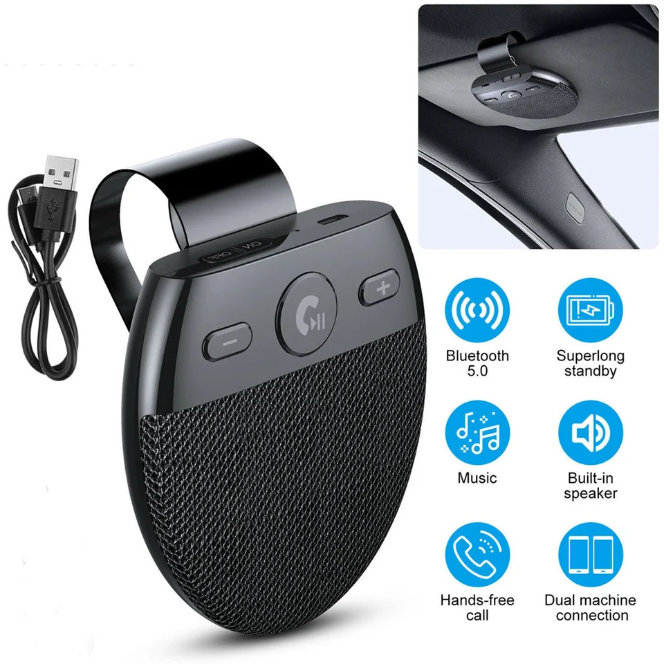 Bezdrôtové vozidlo auto bluetooth v5.0 Reproduktory Handfree Car s súprava hands-free Bluetooth reproduktory slnečné prenosné hudobné prehrávače s mikrofónom