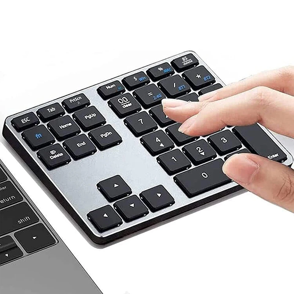 Bezdrôtové číslo Pad Bluetooth Number Pad 35 Klávesy Nabíjateľné viacerých demonštrantov Bluetooth USB Numerická klávesnica pre notebook Mac PC iPad