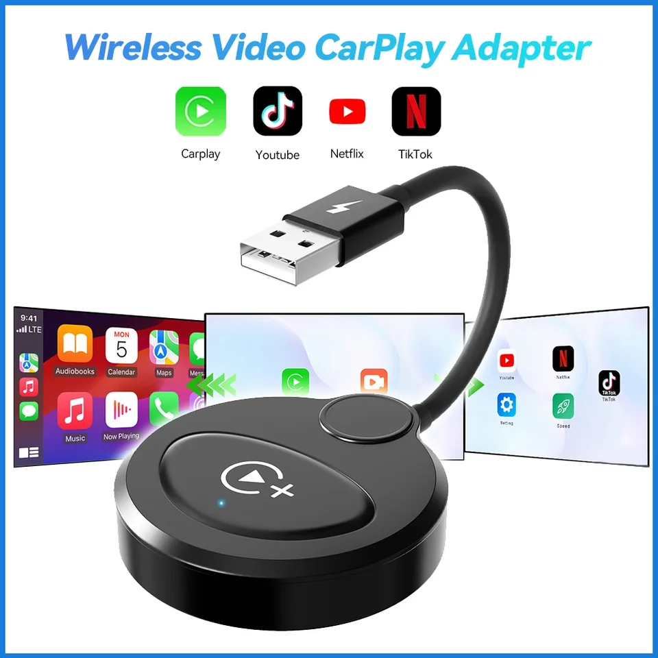 Bezdrôtový adaptér CarPlay s YouTube Netflix Tiktok pre káblové autá CarPlay do bezdrôtového automobilu Play Smart AI Box pre iPhone