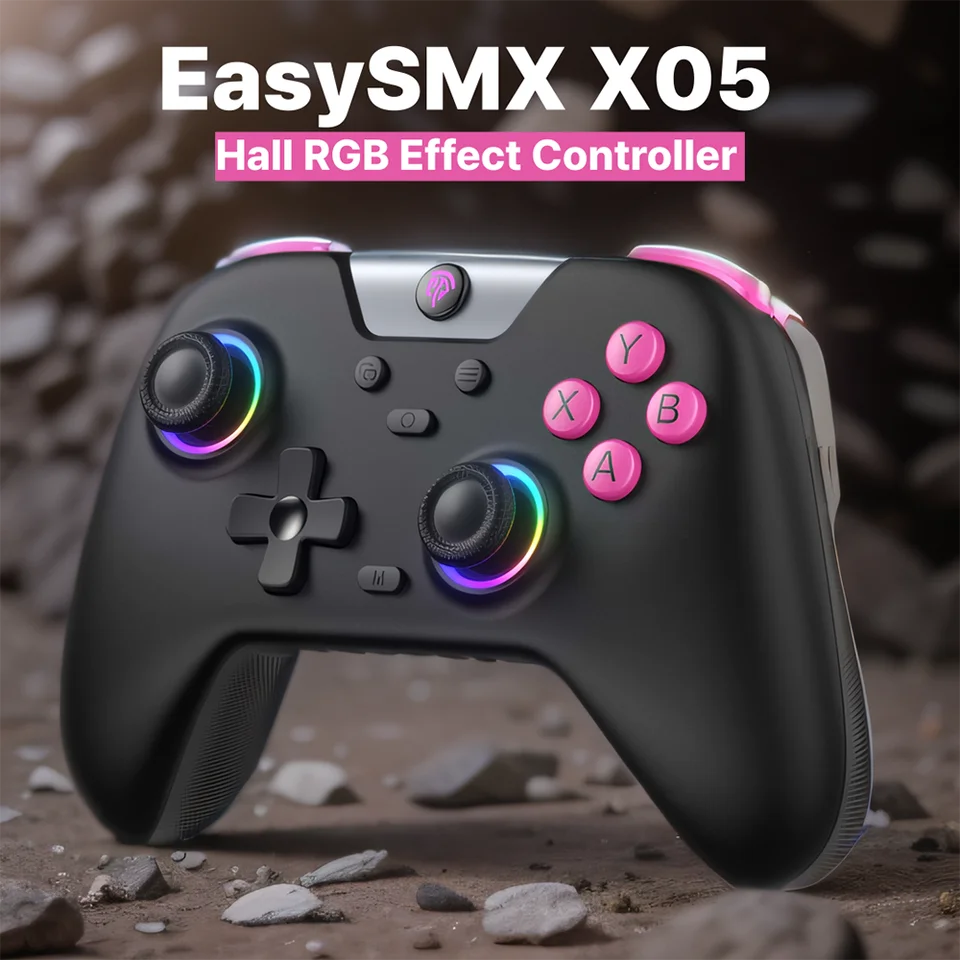 Bezdrôtový bezdrôtový GamePad Bluetooth RGB RGB Controller Kompatibilný s PC/telefónom/spínačom, Hall Effect, Polievka volebného priestoru RGB RGB