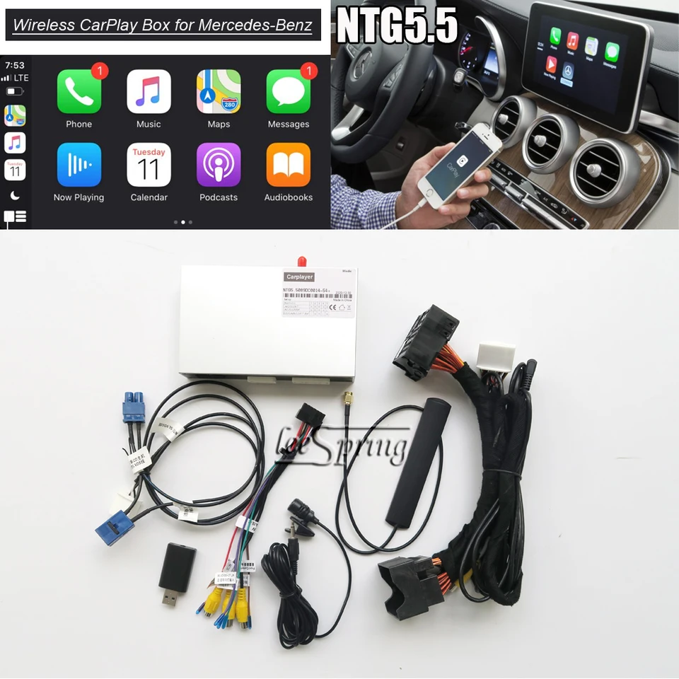 Bezdrôtový CarPlay Android Box pre Mercedes Benz E W213 NTG 5.5 CarPlay vám umožňuje bezpečne používať funkcie iPhone pri jazde pri jazde