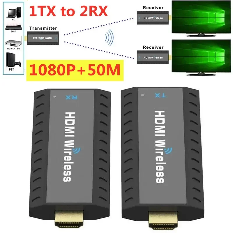 Bezdrôtový HDMI kompatibilný prenos videa a prijímač G6W súpravy Extender Adapter TV Dongle 1080p pre notebooky s projektorom Monitor