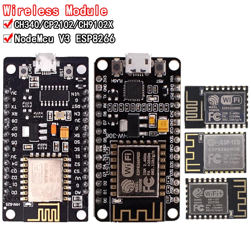 Bezdrôtový modul CH340/CP2102/CH9102X NODEMCU V3 V2 LUA WIFI Internet internetu vecí založený na vývojovej doske ESP8266 ESP-12E