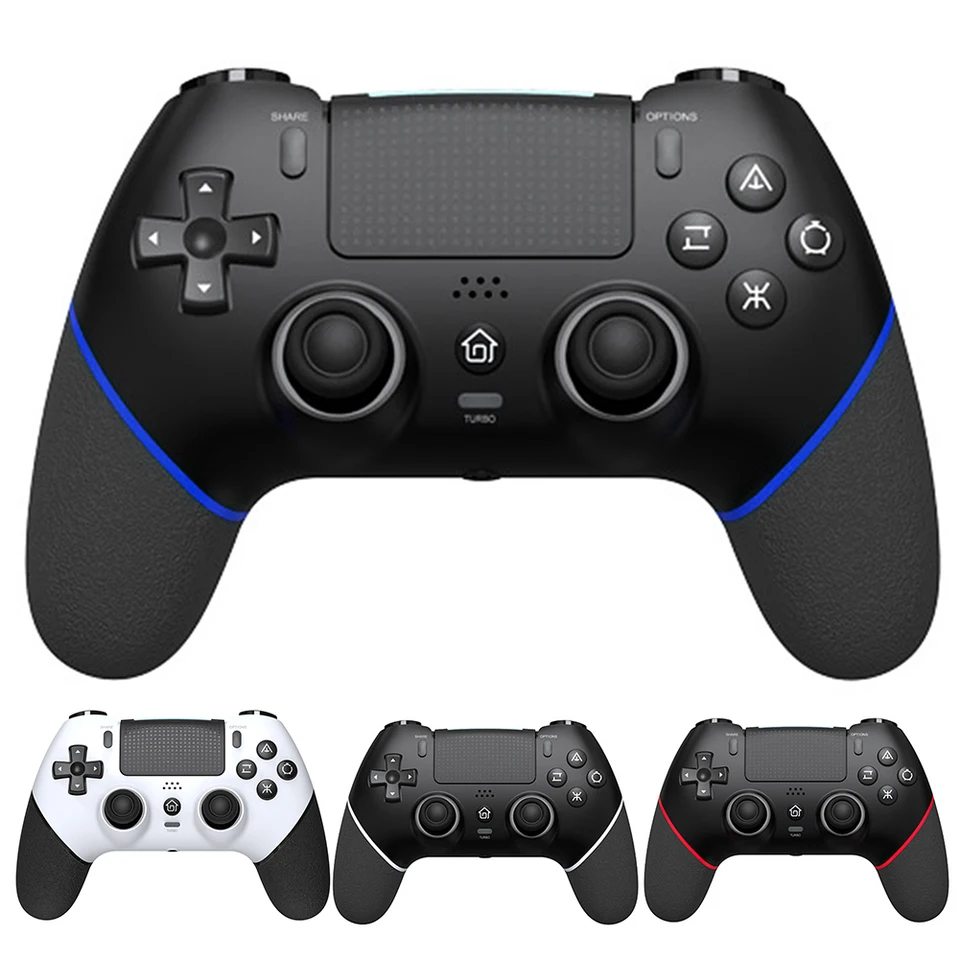 Bezdrôtový ovládač 6 osí Gyro Bluetooth kompatibilný herný ovládač makier Turbo Dual Vibration Hall Effect Joystick for PS4