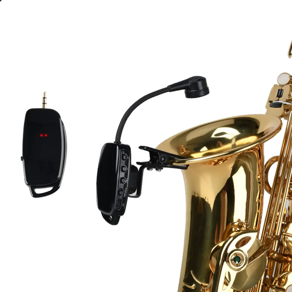 Bezdrôtový UHF 2,4G Mikrofón saxofón Erhu trúbka SAX Pánový vysielač pre trúbky prístroje mikrofóny