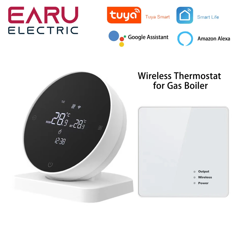 Bezdrôtový WiFi termostat pre plynový kotlový ohrev TUYA BATTERSKÁ ROZ RF WIRLESSOVÝ PRÁCA ODPORUČNOSŤ ALICE Google HOME