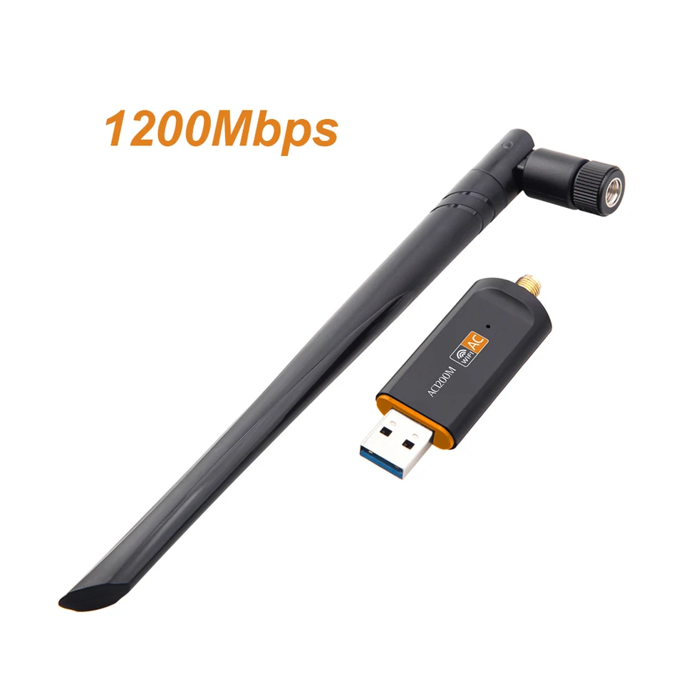 Bezdrôtový WiFi USB adaptér s rozlohou 1200 Mbps Dual Band 2.4/5 GHz s leteckou sieťou 802.11ac s vysokou rýchlosťou USB3.0 adaptéra USB3.0