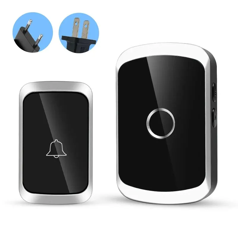 Bezdrôtový zvonček 300 m rozsah inteligentný dom privítací dvere zvonkohry súprava 36 Ringtones Led Flash House Garden Dvery Bell US