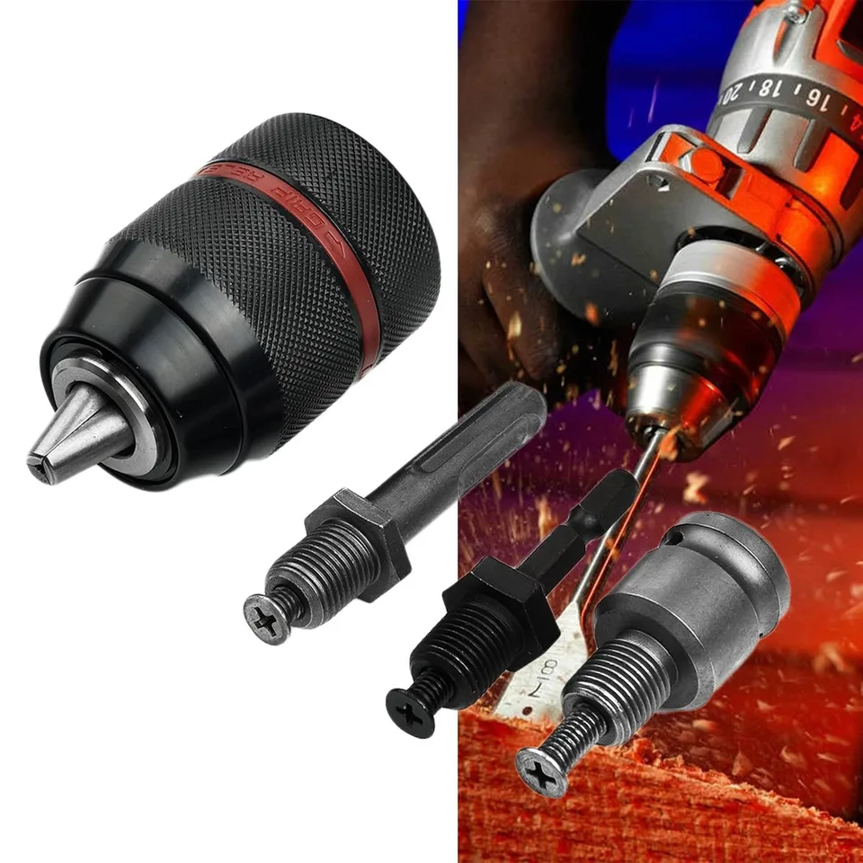 Bezkľúčový vŕtač Chuck Rýchle zmenu konverzného adaptéra 2-13 mm 1/2inch samoliečené skrutkovacím vŕtačky Bits Chucks