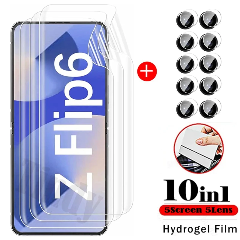 Bezpečnosť Hydrogel Film for Samsung Galaxy Z Flip 6 Chránič obrazovky pre Samsung Z Flip 5 Film objektív pre Z Flip 4 3 （Nie sklo）