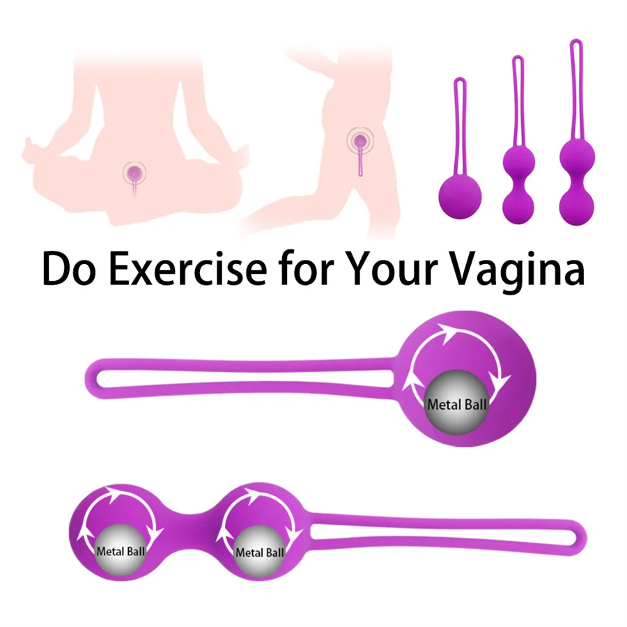Bezpečné silikónové kegelové gule perinee Utiahnite cvičenie Vaginský svalový tréner panvové dno Vaginálne gule Geisha Sex Hračky pre ženy