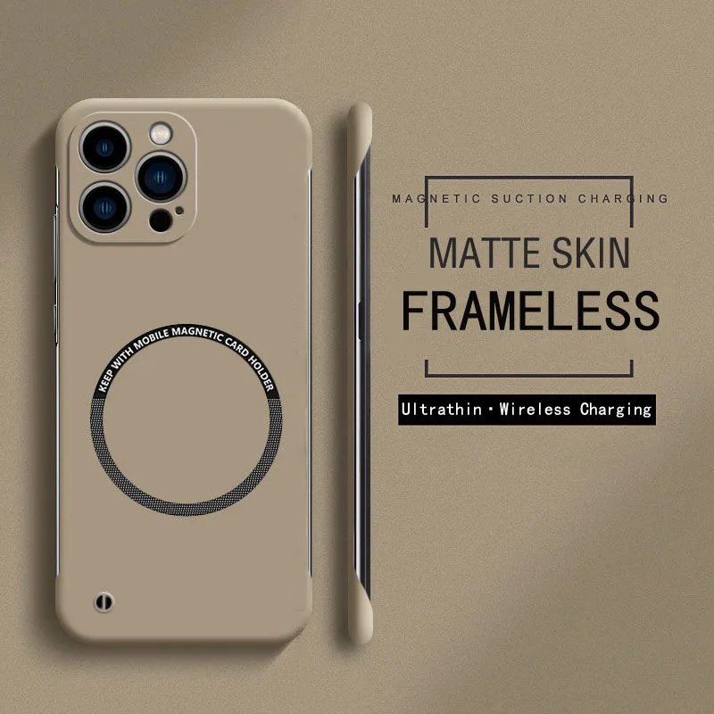Bezrámový magnetický tenký obal pre MagSafe iPhone 14 Pro Plus 13Pro 14Pro Max 13 Mini Wireless nabíjanie PC Matte zadný kryt