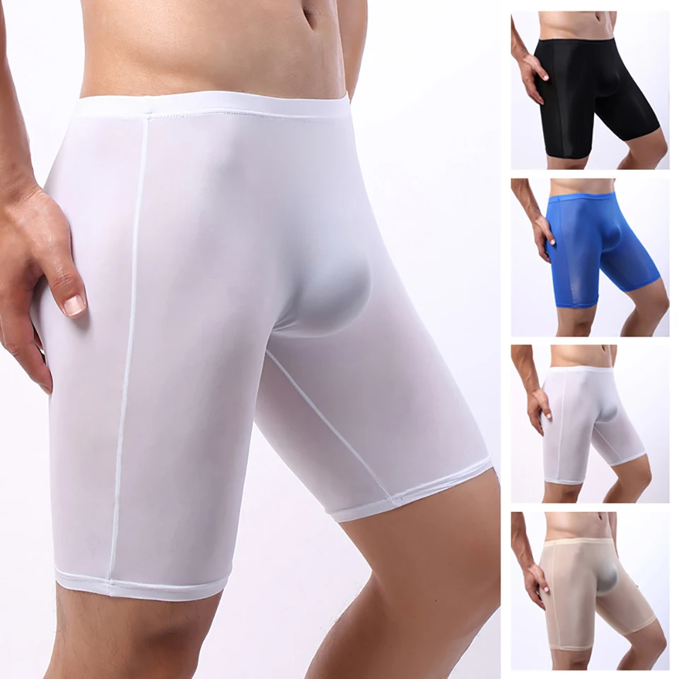 Bezšvové boxerové nohavičky spodná bielizeň Šortky Soft Sport Knickers Lingerie Longght Men nohavičky vidia cez spodnú nohavicu