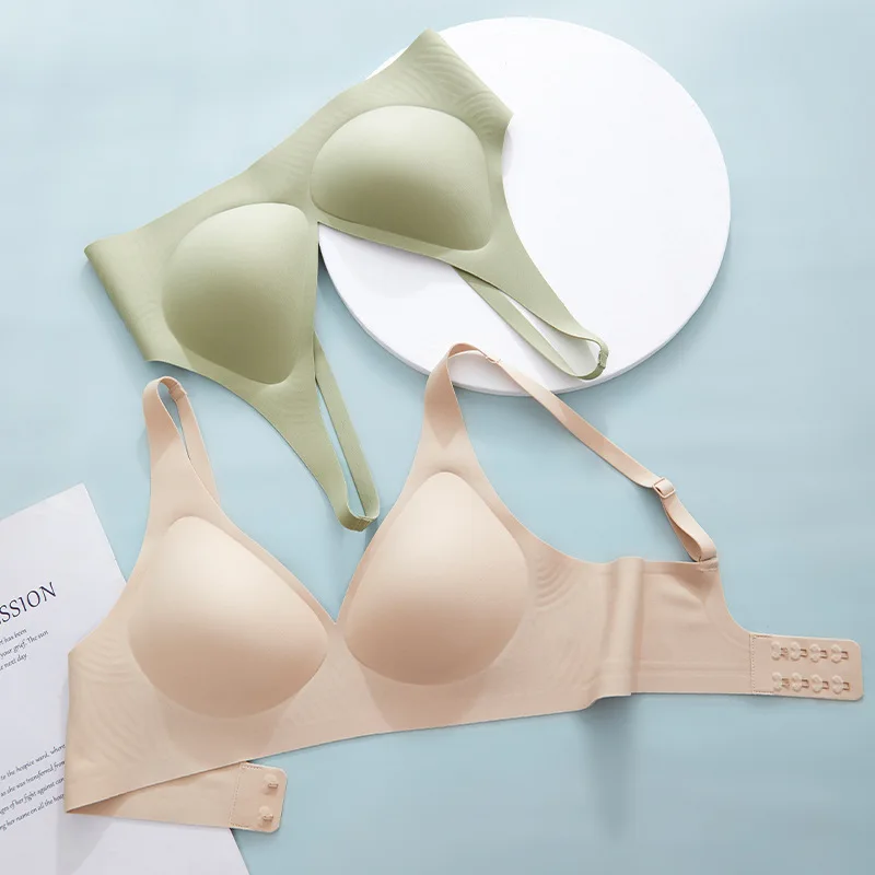 Bezšvové podprsenky pre ženy bez drôtu bez drôtu bez drôtu push Up Brassiere V-Neck Sports Bralette Polded Underwear Female Spodná bielizeň Intímne