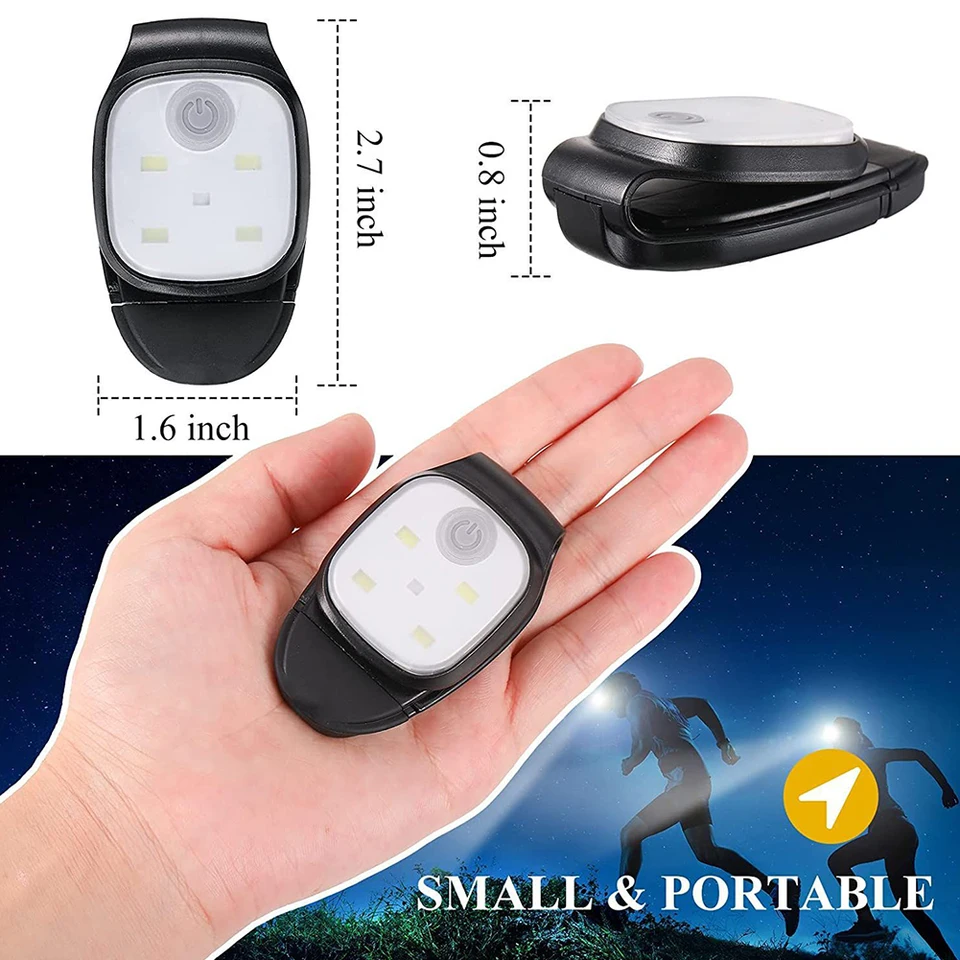 Bežné klipové svetlo 4 režimy osvetlenia svetlomet LED bezpečnostné varovanie pre jogging nočné chôdza pre rybárske turistické turistické nabíjateľné USB nabíjateľné