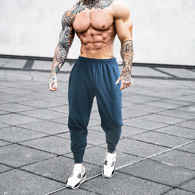 Bežné nohavice muži Letné joggery nohavice Fitness Swepants Gym Pething Muži jogging trackpants Športové nohavice