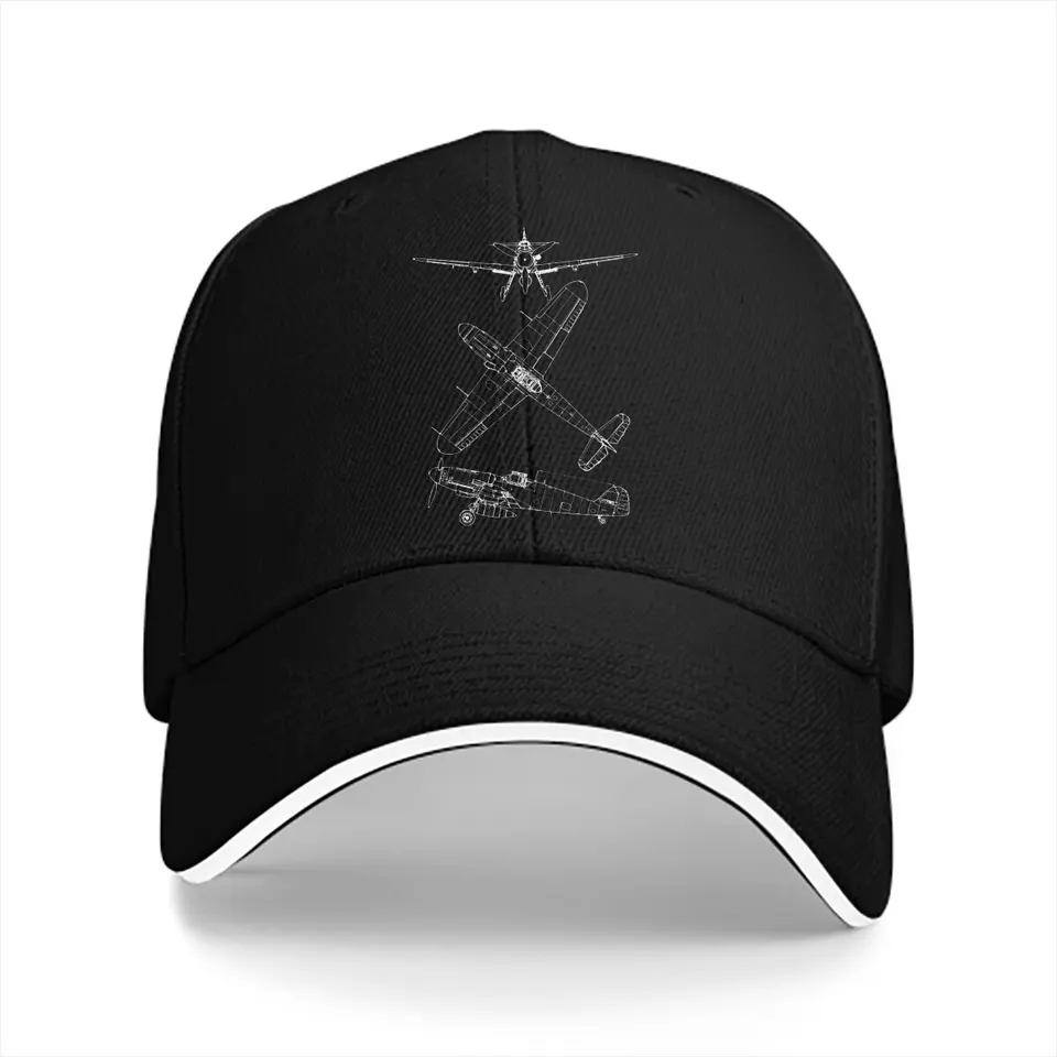 Bf 109 Messerschmitt Blueprint Lover Lover Multicolor Hat vrchol dámskeho čiapky personalizované klobúky na ochranu vŕb