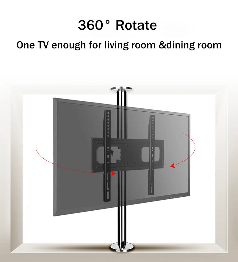 BG11 Nový otočte 23-65 palcov z nehrdzavejúcej ocele LCD TV stojan na držiak v priečke