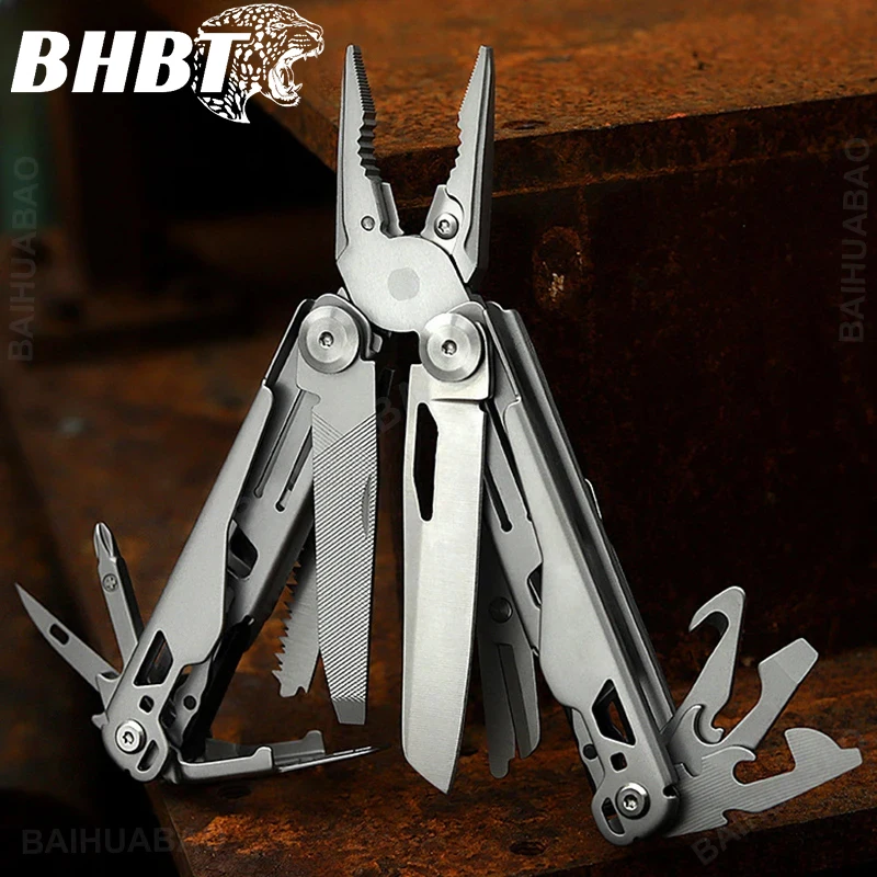 BHBT 19 v 1 kliešte s viacerými nástrojmi skladací nôž Hoxagon Wrench uvidel EDC outdoor kempingové náradie pre prežitie
