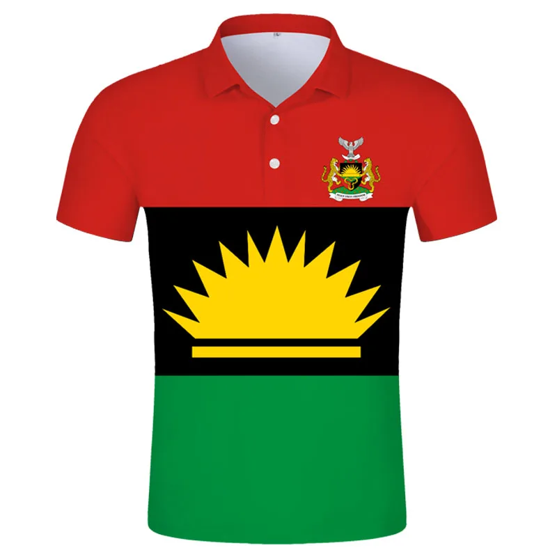 Biafra vlajka Polo košeľa ZADARMO NÁZOV Číslo čísla Biafra Summer Pánske a dámske športové pólové košeľu tlačené logo Oblečenie loga