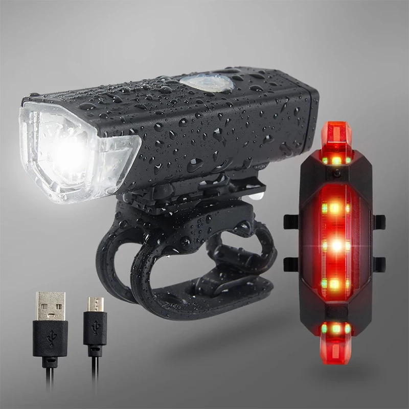 Bicykel bicykel svetlo USB LED LED nabíjateľné sada MTB Road Bike Bike Front zadný svetlomet lampa baterky cyklistické svetlo cyklistické príslušenstvo