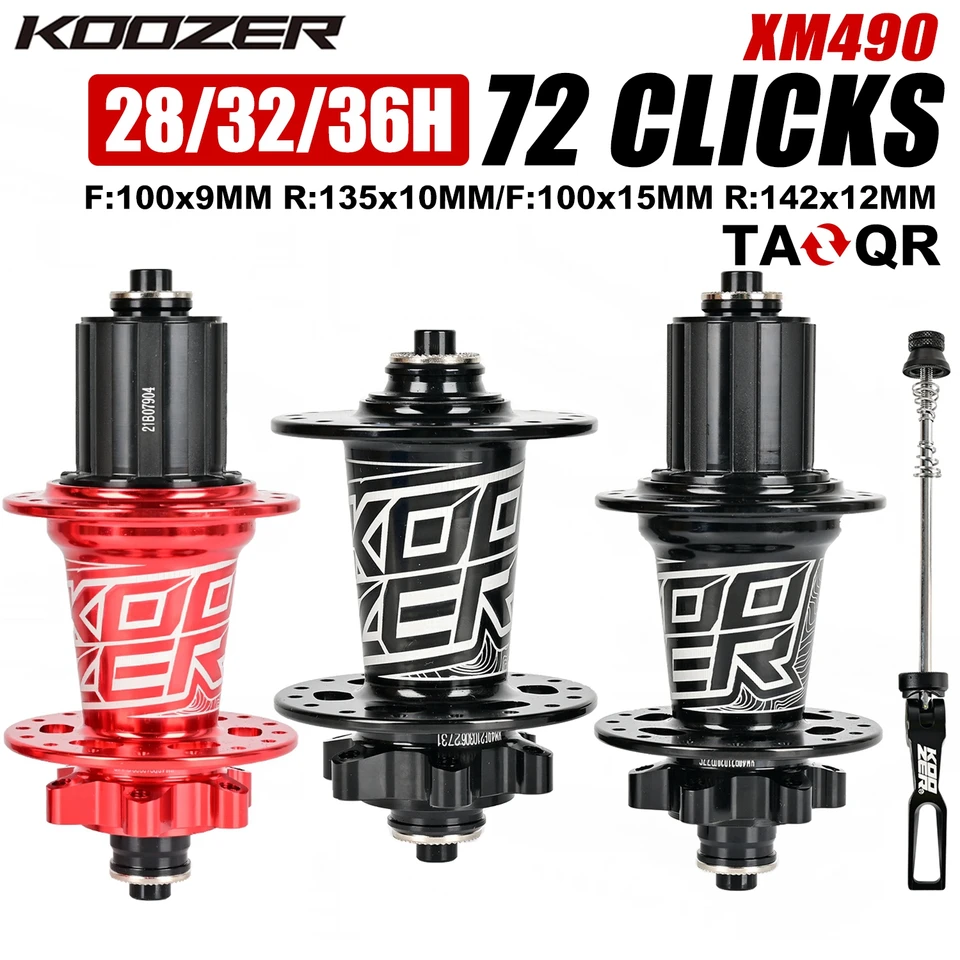 Bicykel Hubs Koozer XM490 Mountain Bike Hubs 6 PALL 72 Kliknite 28 32 36H dier HG SX NX 8-12 Rýchlosti 26 27,5 29 palcov Zadné náboje
