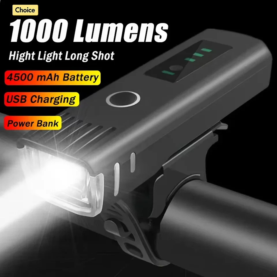 Bicykel Light Front 1000lumen Bike Light 1200 mAh nepremokavá baterka USB nabíja