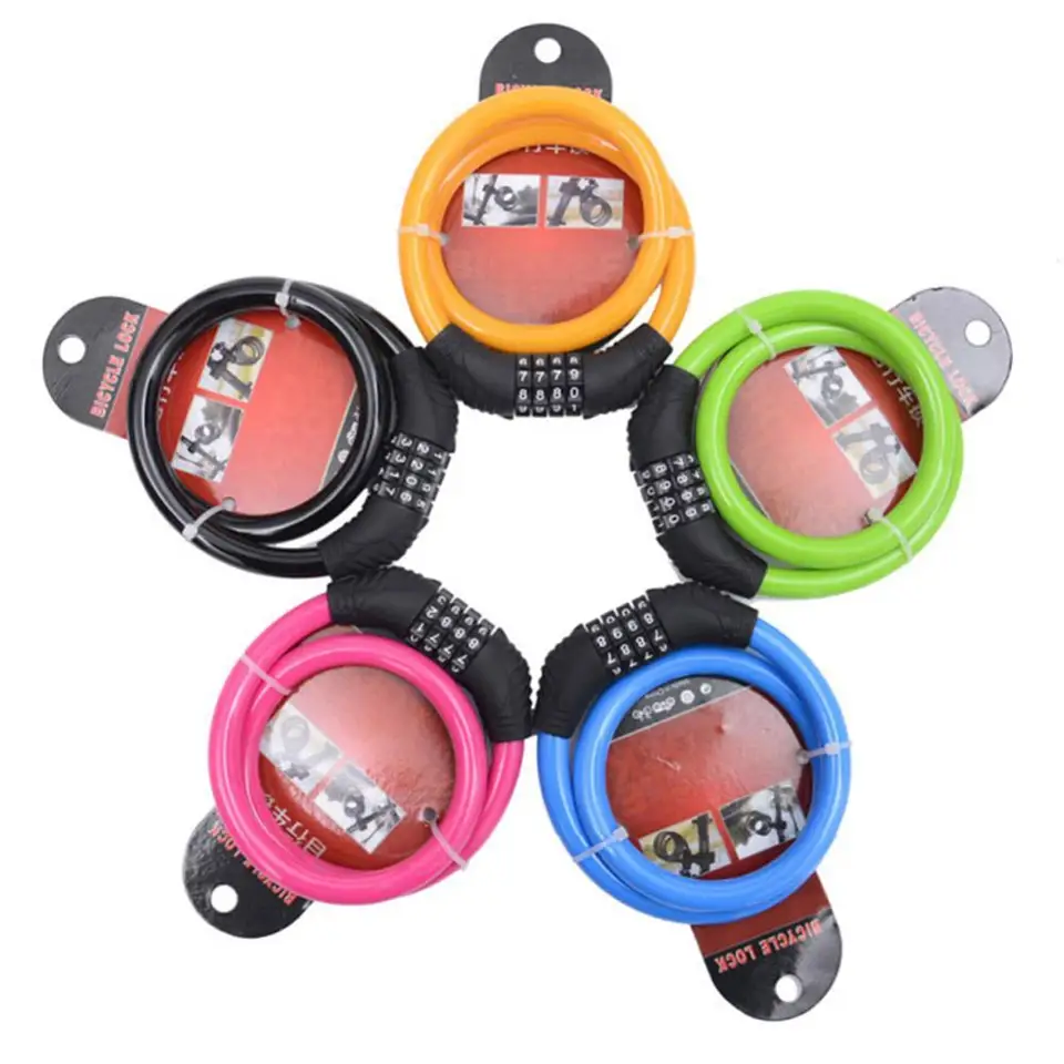 Bicykel Lock Mountain Bike Bicycle oceľový kábel 4-ciferné číslo bezpečnostné kódované bicykel Motor Combinácia zámku