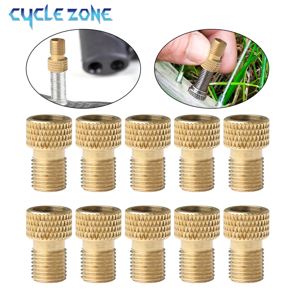 Bicykel mosadzný ventil prevodník Presta na uzáver adaptéra ventilu Schrader Adapter pre bicyklovú pneumatikovú kryt
