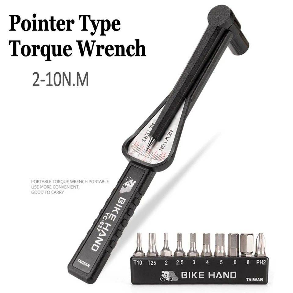 Bicykel Ručný ukazovateľ Typ krútiaceho momentu 2-10 NM Nastaviteľný nástroj na opravu bicyklov na bicykli Allen Key / Screwdrirs Cycling Tool