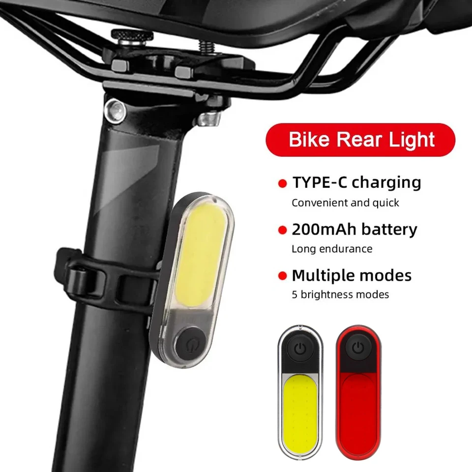 Bicykel Zadné svetlá LED Bicykel Vysoký jas Nabíjateľné MTB Road Road Bike Tail Light Zadná lampa vonkajšie cyklistické výstrahy