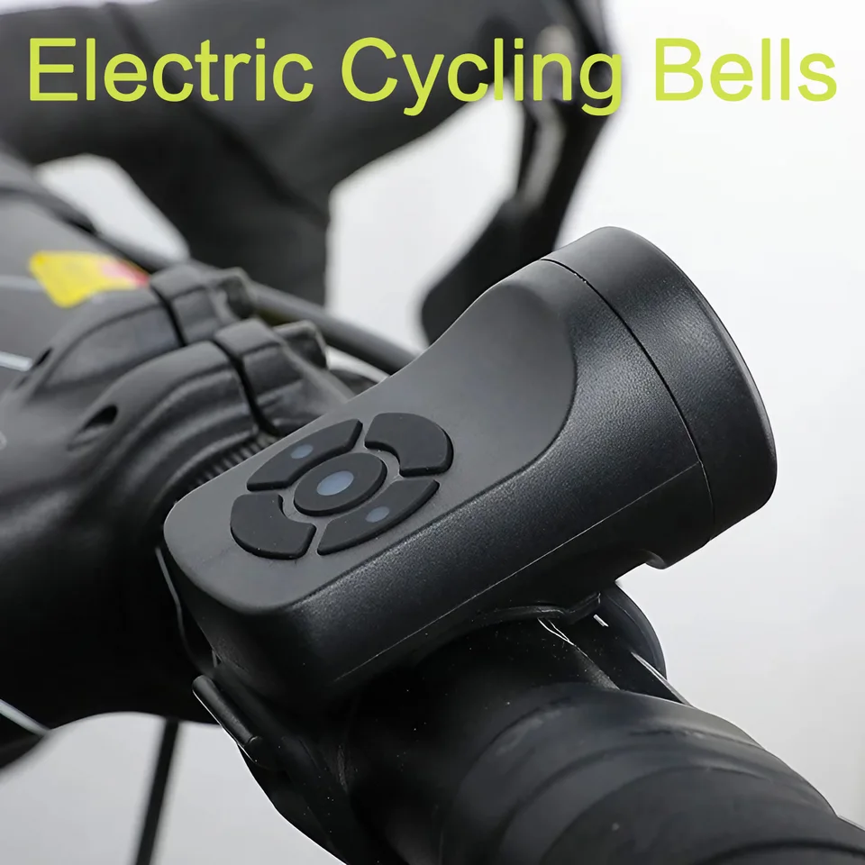 Bicykelový elektrický roh čierny ABS USB nabíjateľný bicykel cyklistický zvonček reproduktor bicykel jazdec