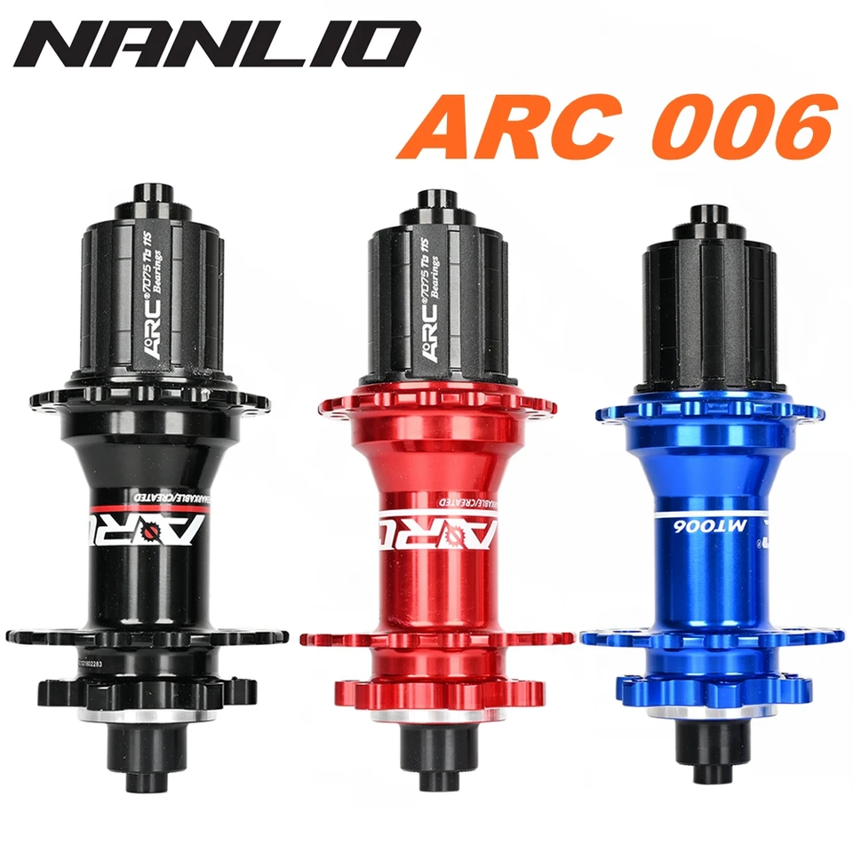 Bicyklové náboje oblúk MT006 MTB Bike Hubs, 4 ložiská NBK, 28/32/36 dier, 6-skrutková kotúčová brzda, 8-11 rýchlosť, 4-pawlový dizajn 3-tooth