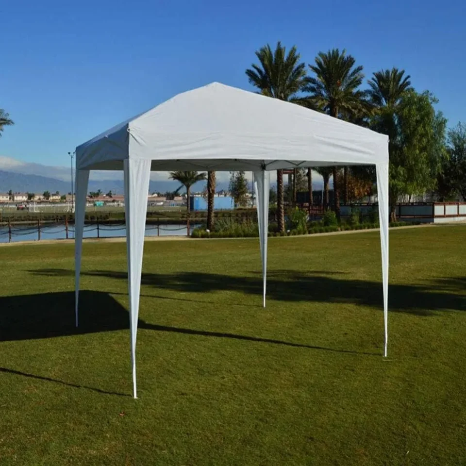 Biela markíza stan 10 'x 10' Canopy Stan altánok s oblečenými nohami pergoly stany pre kempingové vybavenie a doplnky leteckej cestovnej pláže