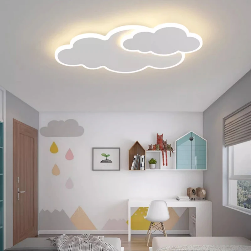 Biela oblaková lampa LED DETSKÁ ROOBA Stropné svetlo Minimalistické moderné teplá detská izba škôlka Boy Girl Spálňa Cloud stropné žiarovky