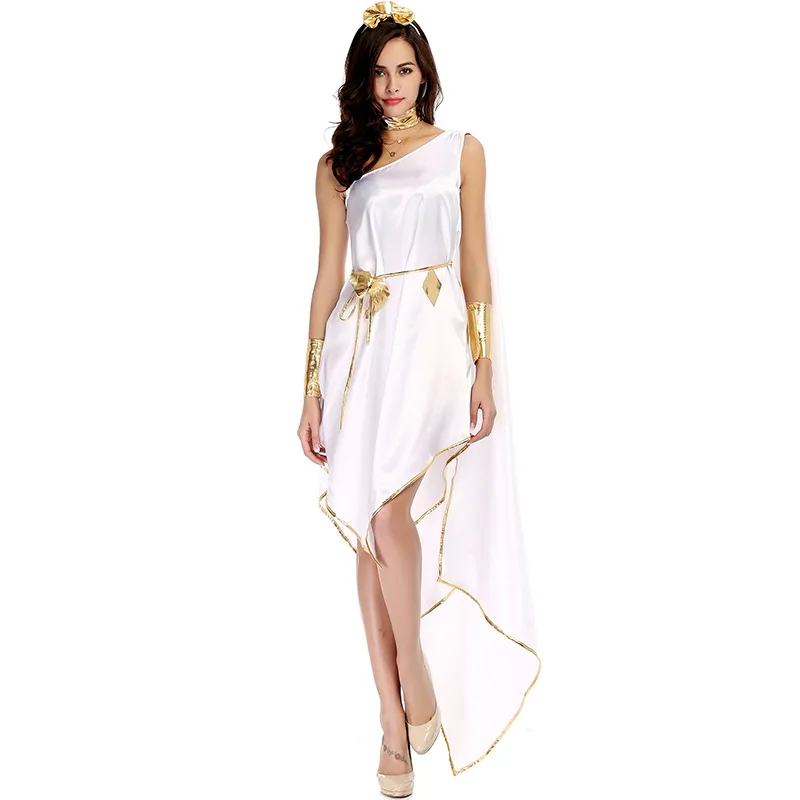 Biela starogrécka bohyňa kostýmy Halloween Sexy rímske princezné Cosplay Ženy Fancy Dress