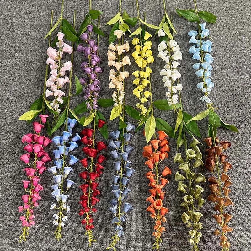 Biela ľalia z údolia Long Branch Fleurs Artificielles na jesenné jesenné svadobné dekorácie Francúzske falošné kvety Veniec