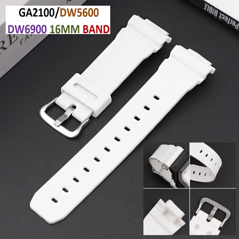 Biele gumové hodinky remienok GA-2100/DW-5600/DW-6900 NUSTAVENIE SMARTOVÉHO BRACELETOVÝCH BREETOVÝ