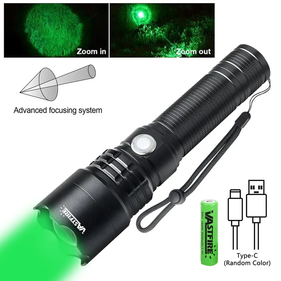 Biely laser, zelené, červené svetlo s nabíjacou baterkou rozhrania C