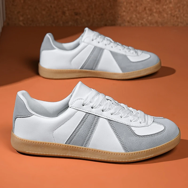 Biely nemecký výcvik pánska topánky Low Top Least Last Shoes Muž šnurované ploché unisex tenisky plus veľkosť 48 Chaussures Homme