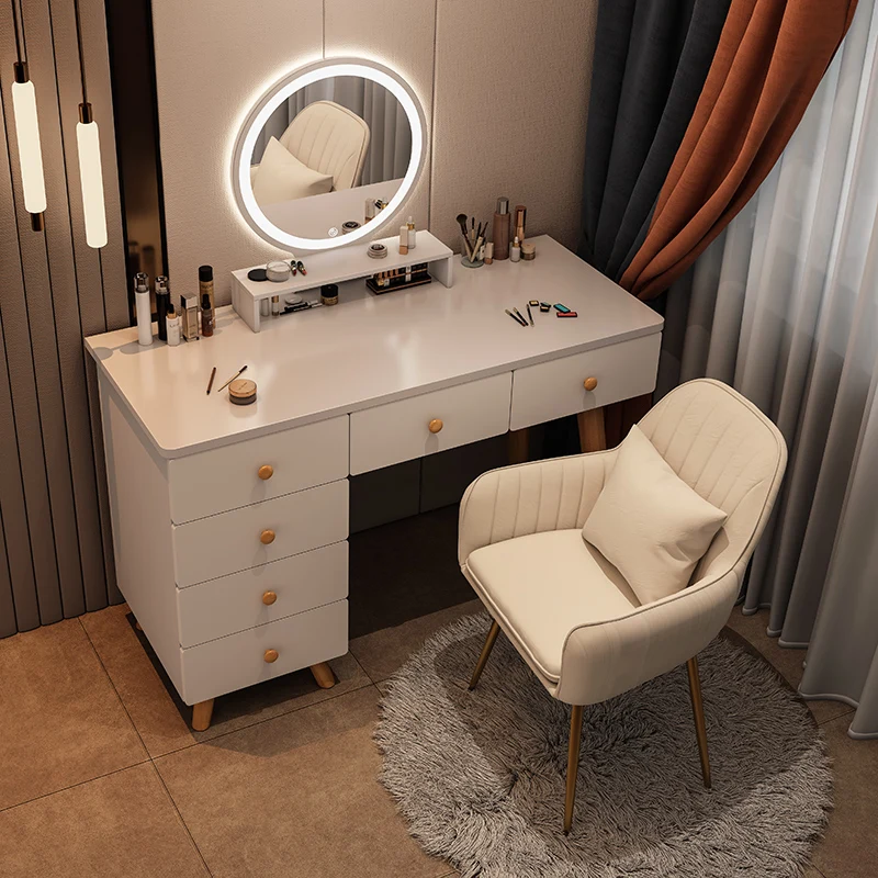 Biely nordický toaletný stolík lacný jednoduchý make -up skladovací stolík luxusná spálňa Tokadores de maquillaje set nábytok